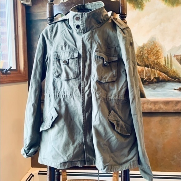 ✨✨Army Green Fur Removable FurLining/ Hood Utility Jacket 🧥 - Picture 2 of 11